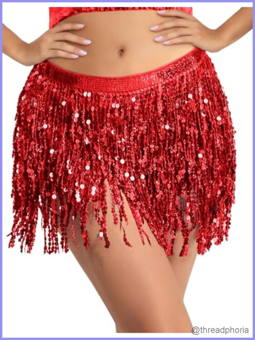 Sequin Tassel Skirt Belly Dance Hip Scarf Wrap Fringe Rave Festival